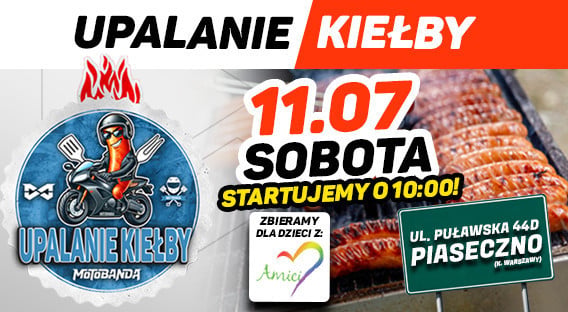 Wracamy z kolejną edycją Upalania Kiełby w Piasecznie. Podczas wydarzenia zbieramy środki dla Stowarzyszenie Pomocy Dzieciom i Rodzinom „Amici”, ponadto na miejscu konkursy, jazdy testowe i strefa chillu (kiełbasa i napoje)