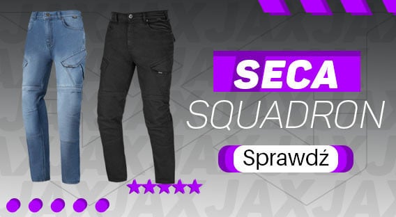 Motocyklowe spodnie jeansowe od polskiej marki Seca, model Squadron idealne do użytku codziennego i nie tylko