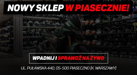 Zaproszenie do odwiedzenia nowego sklepu Motobandy, który znajduje się w Piasecznie (koło Warszawy).