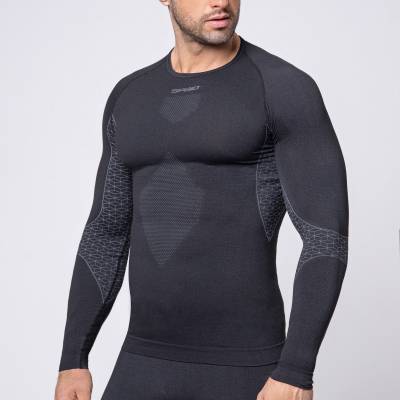 Męska koszulka termoaktywna z długim rękawem Spaio Breeze black/grey M