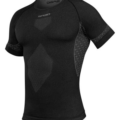 Męska koszulka termoaktywna z krótkim rękawem Spaio Breeze black/grey M