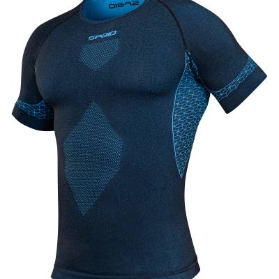 Męska koszulka termoaktywna z krótkim rękawem Spaio Breeze black/blue M