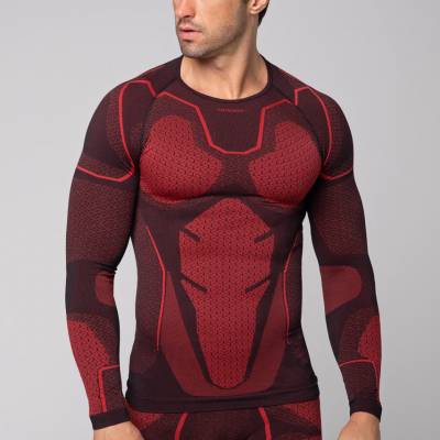 Męska koszulka termoaktywna z długim rękawem Spaio Adrenaline black/red M