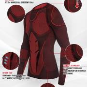 Męska koszulka termoaktywna z długim rękawem Spaio Adrenaline black/red