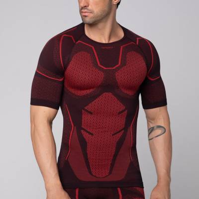 Męska koszulka termoaktywna z krótkim rękawem Spaio Adrenaline black/red M