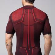 Męska koszulka termoaktywna z krótkim rękawem Spaio Adrenaline black/red