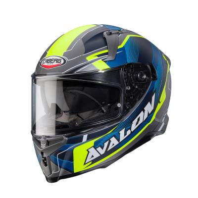 Kask Caberg Avalon X Optic - Szary Mat/Niebieski/Żółty Fluo S