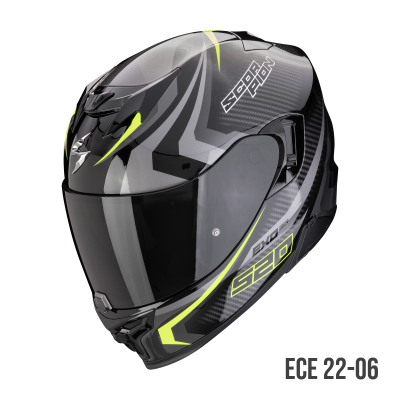 Kask Scorpion Helmets Exo-520 Evo Air TERRA Black-Silver-Neon Yellow M