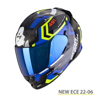 Kask Scorpion Helmets EXO-491 Black-Blue-Neon yellow XL
