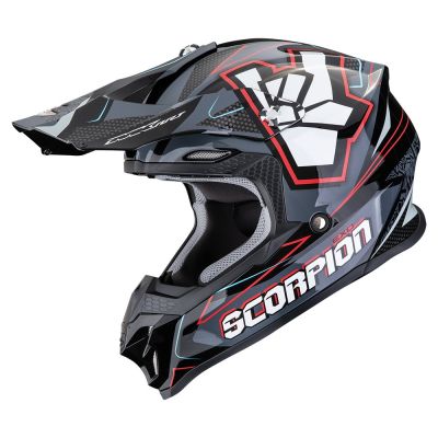 Kask Scorpion VX-16 EVO AIR ROK Black-Grey-Red XS