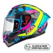 Kask NZI Trendy Stream Camu Blue Neon Pink Blue Matt