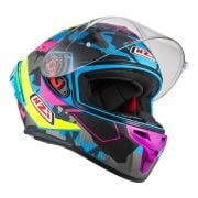 Kask NZI Trendy Stream Camu Blue Neon Pink Blue Matt