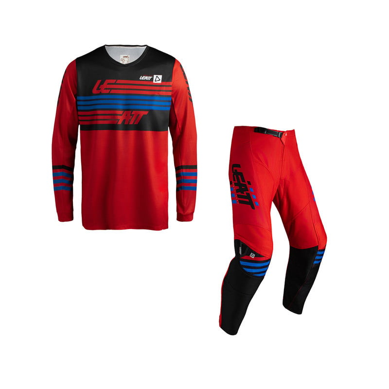 Strój offroadowy bluza i spodnie Leatt Ride Kit Moto 3.5 Stripes Red