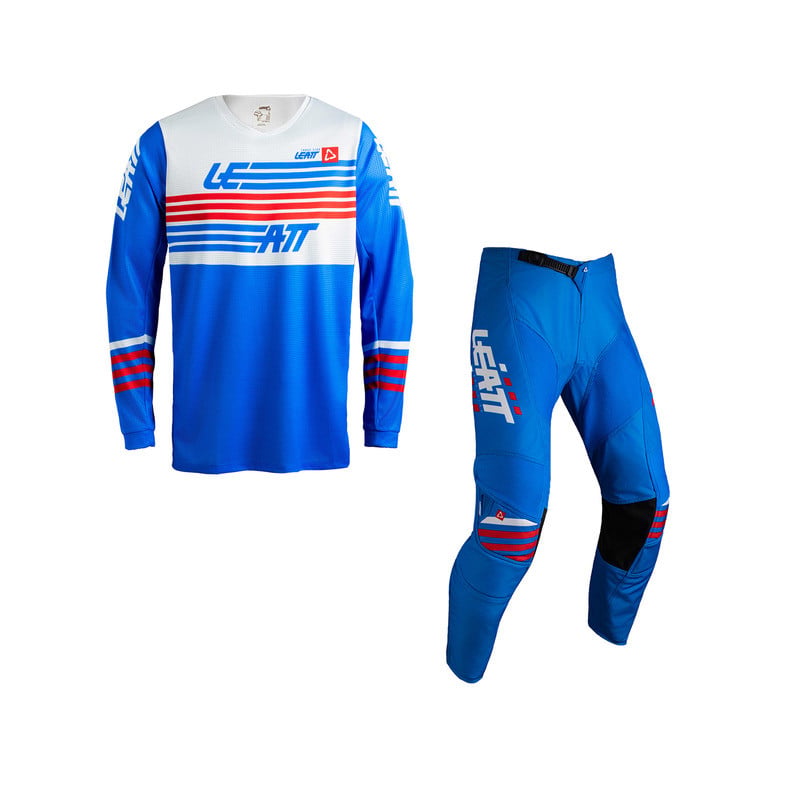 Strój offroadowy bluza i spodnie Leatt Ride Kit Moto 3.5 Stripes Blue