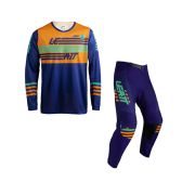 Strój offroadowy bluza i spodnie Leatt Ride Kit Moto 3.5 Stripes Orange