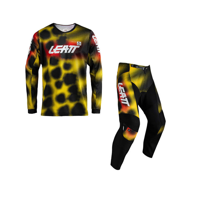 Strój offroadowy bluza i spodnie Leatt Ride Kit Moto 3.5 Leopard Yellow