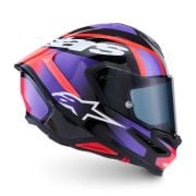 Kask Alpinestars Supertech S-R7 LUMEN Black Purple Red Fluo White Glossy