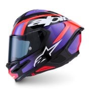 Kask Alpinestars Supertech S-R7 LUMEN Black Purple Red Fluo White Glossy