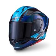 Kask Alpinestars Supertech S-R7 KINETIS Black Blue Pink Fluo White Glossy