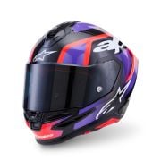 Kask Alpinestars Supertech S-R7 LUMEN Black Purple Red Fluo White Glossy