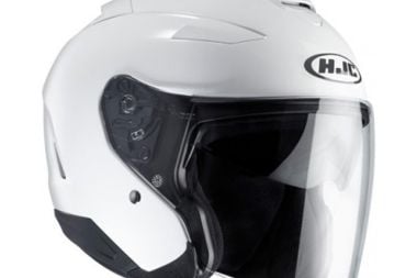 otwarty kask motocyklowy z szybą