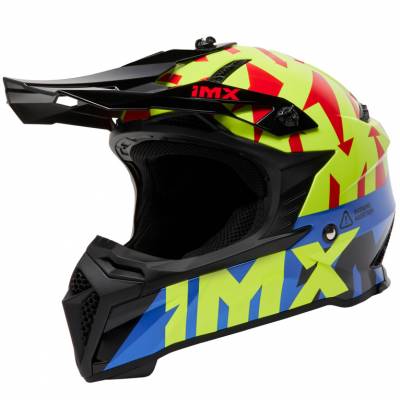 Kask iMX FMX-02 Black/Fluo Yellow/Blue/Fluo Red Gloss Graphic L