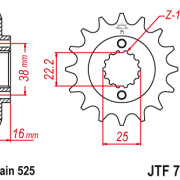 JT Zębatka Przednia JTF740 rozmiar 525 Standardowa