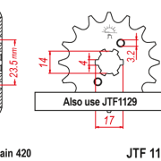 JT Zębatka Przednia JTF1128 rozmiar 420 Standardowa