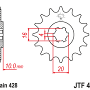 JT Zębatka Przednia JTF410 rozmiar 428 Standardowa