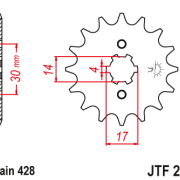 JT Zębatka Przednia JTF273 rozmiar 428 Standardowa