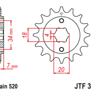 JT Zębatka Przednia JTF329 rozmiar 520 Standardowa