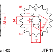 JT Zębatka Przednia JTF1129 rozmiar 420 Standardowa