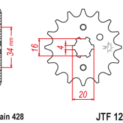 JT Zębatka Przednia JTF1263 rozmiar 428 Standardowa