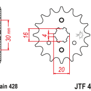 JT Zębatka Przednia JTF417 rozmiar 428 Standardowa