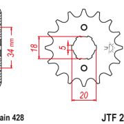 JT Zębatka Przednia JTF264 rozmiar 428 Standardowa