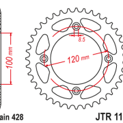 JT Zębatka Tylna JTR1140 rozmiar 428 Standardowa