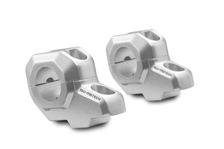 Zestaw Podwyższający Kierownicę Sw-Motech 28Mm Podwyższenie 30Mm Przesunięcie 22Mm Silver 