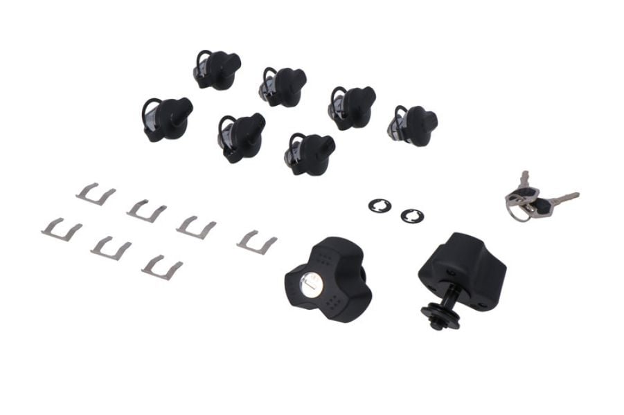 Zestaw 7 Zamków Do Kufrów +Zestaw Antykradzieżowy Do Stelaży Evo Sw-Motech Anti-Theft 2 Klucze Black 