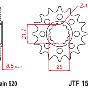 JT Zębatka Przednia JTF1516 rozmiar 520 Standardowa