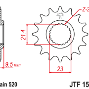 JT Zębatka Przednia JTF1577 rozmiar 520 Standardowa