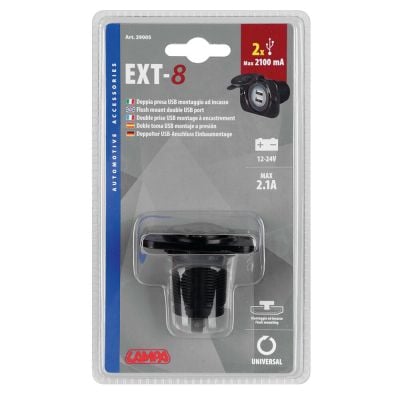 Ext-8, podwójny port USB 12/24 V Lampa