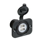 Ext-8, podwójny port USB 12/24 V Lampa czarny