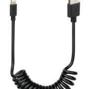 Kabel sprężynowy Usb - Apple 8 Pin Lampa czarny