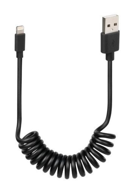 Kabel sprężynowy Usb - Apple 8 Pin Lampa czarny