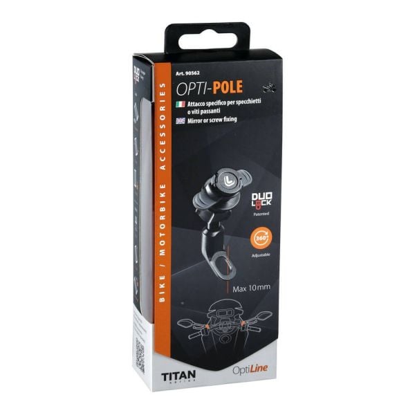 Titan Opti Pole, mocowanie na lusterko lub śrubę Lampa czarny