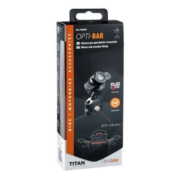 Titan Opti Bar, mocowanie do lusterka i poprzeczki Lampa czarny