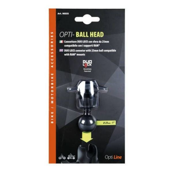 Głowica kulkowa Titan Opti, złącze DuoLock z kulką 25 mm Lampa czarny