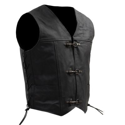Skórzana kamizelka motocyklowa Broger Clubman Black 4XL