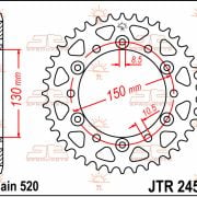 JT Zębatka Tylna JTR 245/3 rozmiar 520 Standardowa