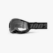 Gogle Dziecięce 100% Strata 2 Junior BLACK - CLEAR LENS